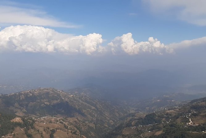 Bhaktapur Heritage City and Nagarkot Viewpoint Tour - Nagarkot viewpoint: mountain scenery with a weather warning