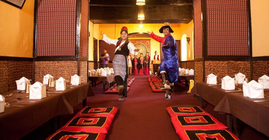 Kathmandu: Nepalese Cuisine dinner with traditional dance - From hotel pickup to a Thamel dining room