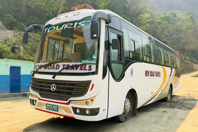Kathmandu to Pokhara Premium sofa bus ticket - The lunch break beside the river
